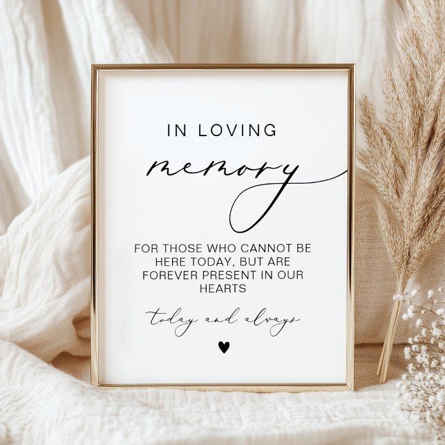 In Loving Memory Modern Calligraphy Wedding Sign (Creator Uploaded)