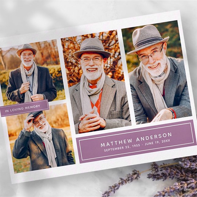 In Loving Memory Modern Colour Multi Photo Postcard (Creator Uploaded)