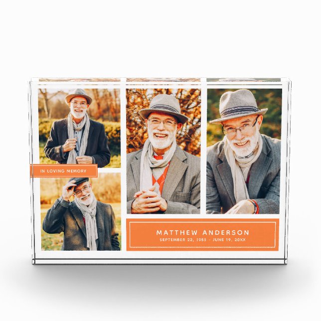 In Loving Memory Modern Colour Photo Block (Front)