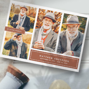 In Loving Memory Modern Colour Photo Thank You Card