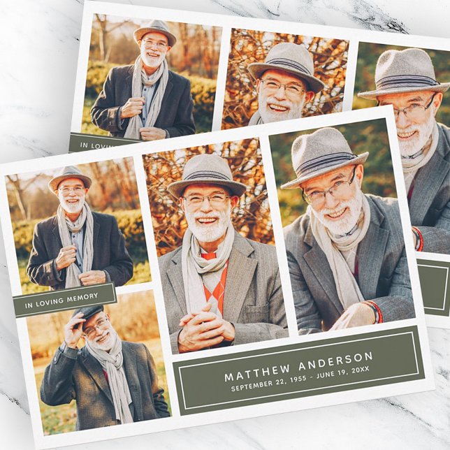 In Loving Memory Modern Colour Photo Thank You Card (Creator Uploaded)