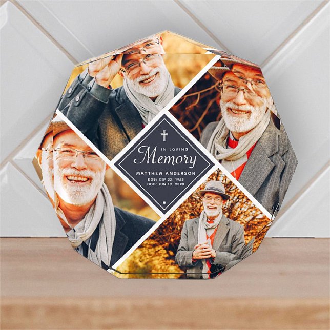 In Loving Memory Modern Cross Multi Photo Template Block (Creator Uploaded)