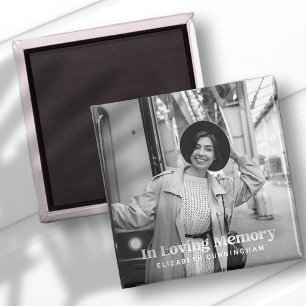 In Loving Memory Modern Custom Photo Memorial Magnet