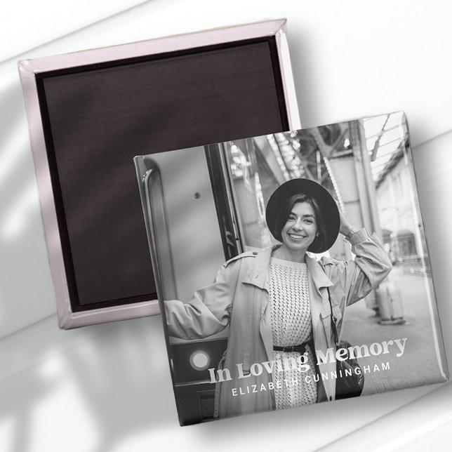 In Loving Memory Modern Custom Photo Memorial Magnet (Creator Uploaded)