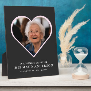 in loving memory modern cute heart photo plaque