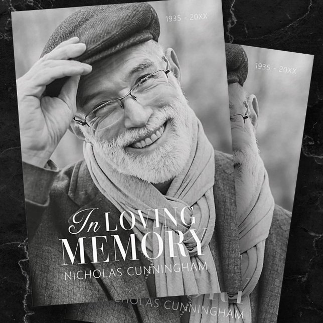 In Loving Memory Modern Elegant Photo Memorial Card (Creator Uploaded)