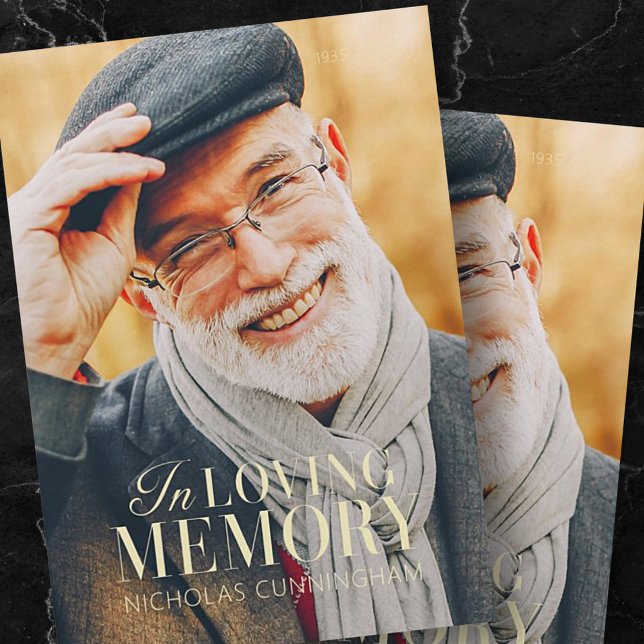 In Loving Memory Modern Elegant Photo Memorial Card (Creator Uploaded)