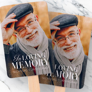 In Loving Memory Modern Elegant Photo Memorial Hand Fan