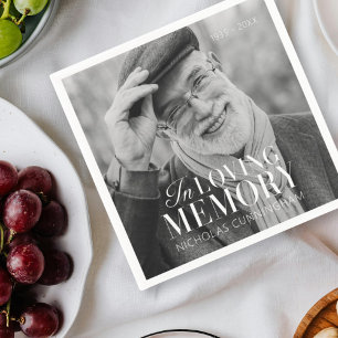 In Loving Memory Modern Elegant Photo Memorial Napkin