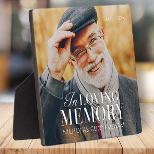 In Loving Memory Modern Elegant Photo Memorial Plaque