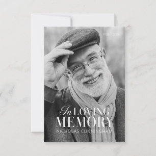 In Loving Memory Modern Elegant Photo Memorial Thank You Card