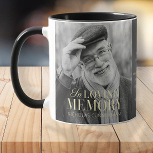 In Loving Memory Modern Elegant Photo Memorial Two-Tone Coffee Mug