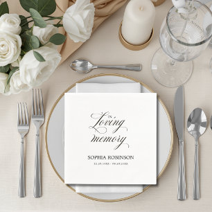 In Loving Memory Modern Elegant Script Funeral Napkin