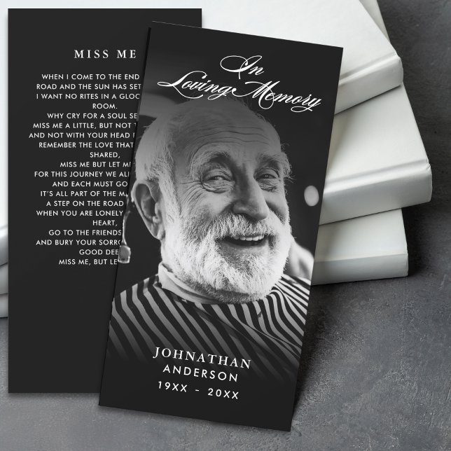 In Loving Memory Modern Memorial Photo Bookmark (Creator Uploaded)