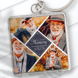 In Loving Memory Modern Multi Photo Template Key Ring