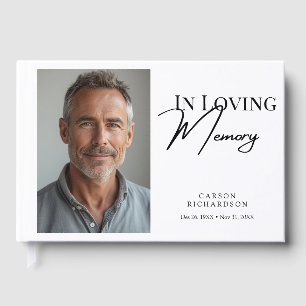 In Loving Memory Modern Photo Funeral Sympathy Guest Book