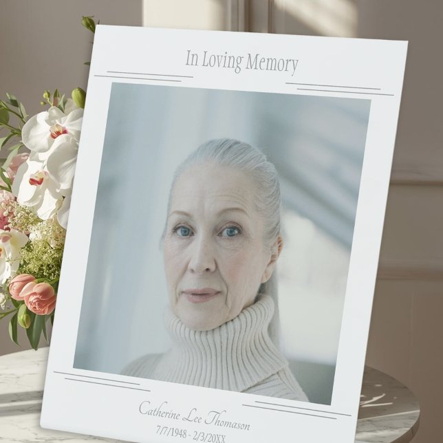 In Loving Memory Modern Photo Funeral Table Sign (In Loving Memory Modern Photo Funeral Table Sign
)