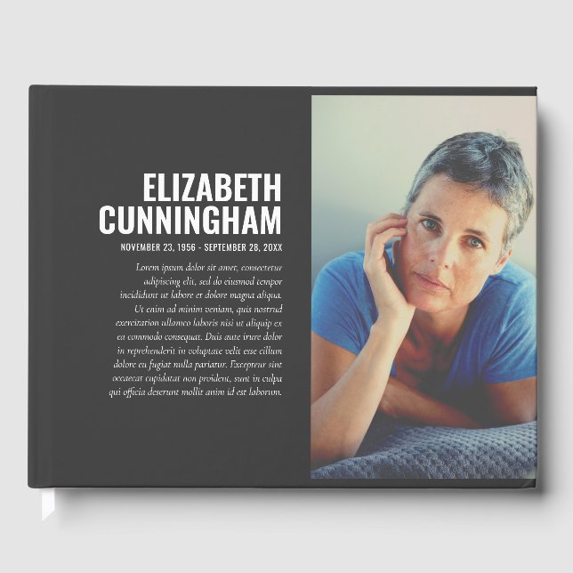 In Loving Memory Modern Simple Photo Memorial Guest Book (Front)