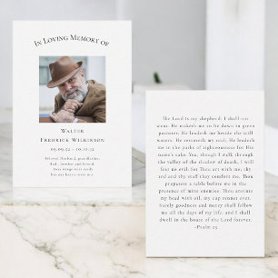 in loving memory modern simple photo  prayer card 