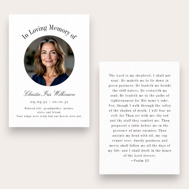 in loving memory modern simple prayer card  (Creator Uploaded)