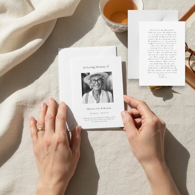 in loving memory modern simple prayer card  (Creator Uploaded)