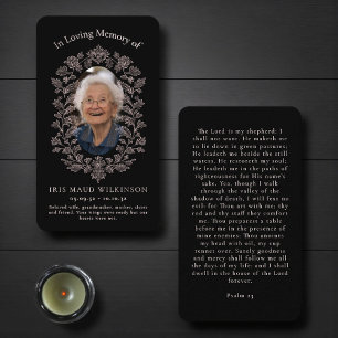 in loving memory modern simple prayer card