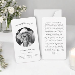 in loving memory modern simple prayer card