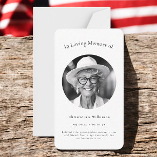 in loving memory modern simple prayer card