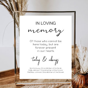In Loving Memory Modern Wedding Memorial Memory Poster