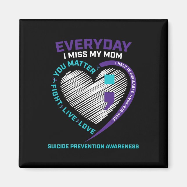 In Loving Memory  Mum Suicide Awareness Prevention Magnet (Front)