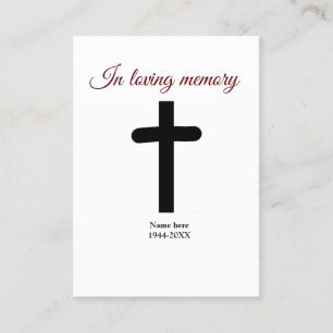 in loving memory name text keepsake prayer card