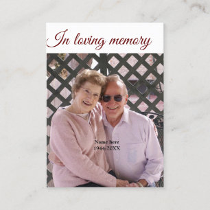 in loving memory name text keepsake prayer card