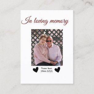 in loving memory name text keepsake prayer card