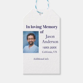 IN LOVING MEMORY NAME YEAR PLACE PHOTO KEEPSAKE FU GIFT TAGS