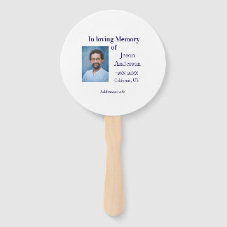 IN LOVING MEMORY NAME YEAR PLACE PHOTO KEEPSAKE FU HAND FAN