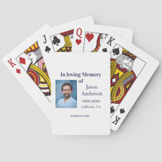 IN LOVING MEMORY NAME YEAR PLACE PHOTO KEEPSAKE FU PLAYING CARDS