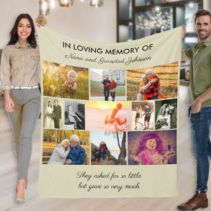 In Loving Memory Natural Photo Collage Fleece Blanket