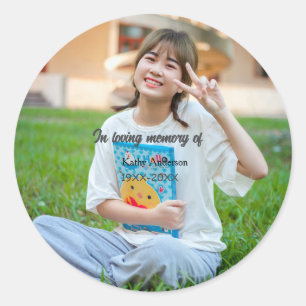 In loving memory of add name memorial keepsake classic round sticker