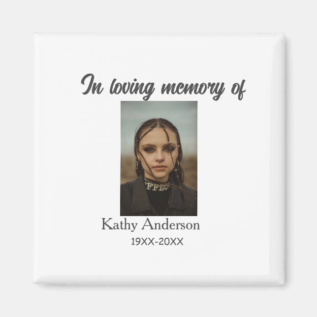 In loving memory of add name memorial keepsake magnet (Front)