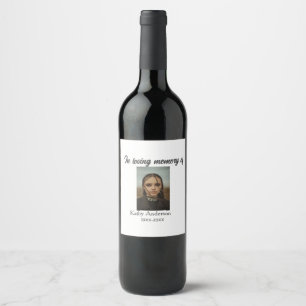 In loving memory of add name memorial keepsake wine label