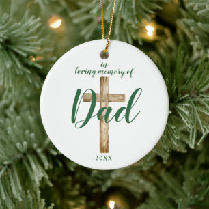 In Loving Memory of Dad Personalised Christian Ceramic Tree Decoration