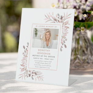 In Loving Memory Of Floral Wedding Pedestal Sign