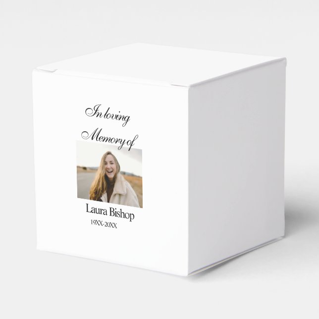 In loving memory of funeral keepsake add name year favour box (Front Side)