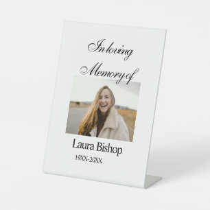 In loving memory of funeral keepsake add name year pedestal sign