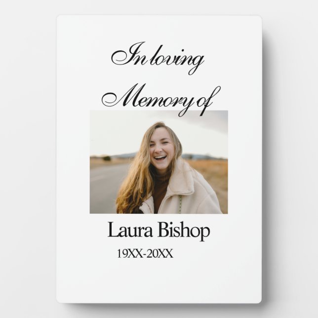In loving memory of funeral keepsake add name year plaque (Front)