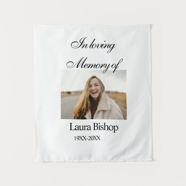 In loving memory of funeral keepsake add name year tapestry (Front)