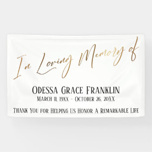 In Loving Memory of Gold Handwriting Typography Banner