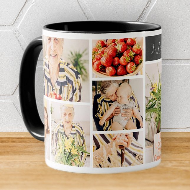In Loving Memory of Grandma Modern 8 Photo Collage Mug (Creator Uploaded)