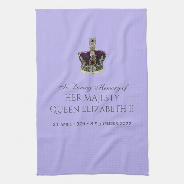 In Loving Memory of HM Queen Elizabeth II Tea Towe Tea Towel (Vertical)