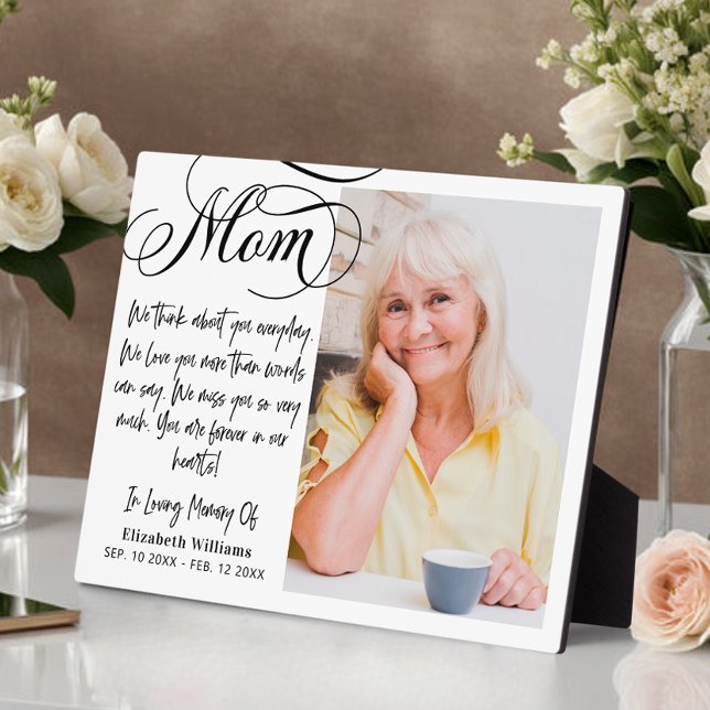 In Loving Memory Of Mom Photo Poem Plaque (Creator Uploaded)